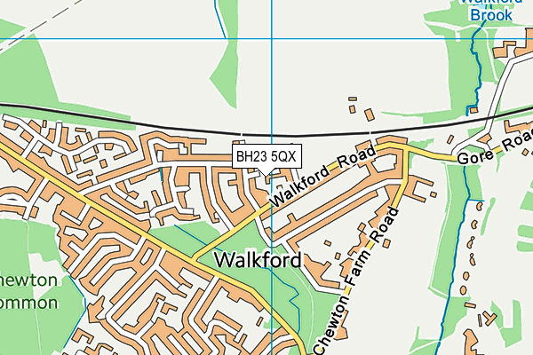 BH23 5QX map - OS VectorMap District (Ordnance Survey)