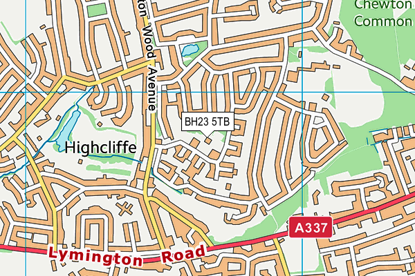 BH23 5TB map - OS VectorMap District (Ordnance Survey)