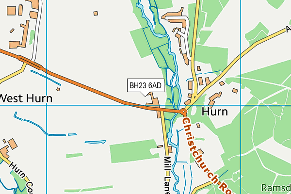 BH23 6AD map - OS VectorMap District (Ordnance Survey)