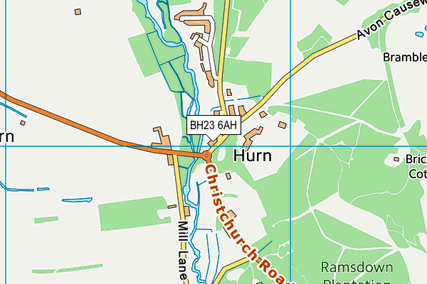 BH23 6AH map - OS VectorMap District (Ordnance Survey)