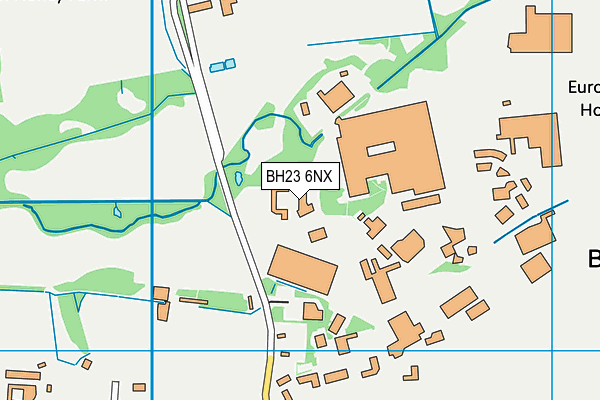BH23 6NX map - OS VectorMap District (Ordnance Survey)