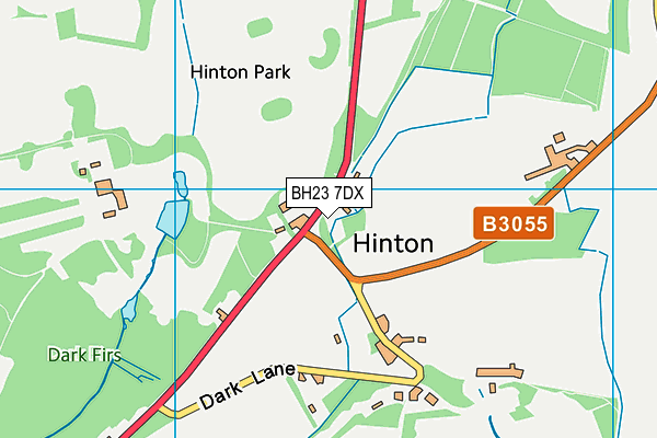 BH23 7DX map - OS VectorMap District (Ordnance Survey)