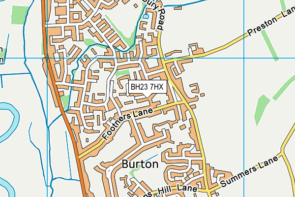 BH23 7HX map - OS VectorMap District (Ordnance Survey) BH23 7HX map - OS VectorMap District (Ordnance Survey)