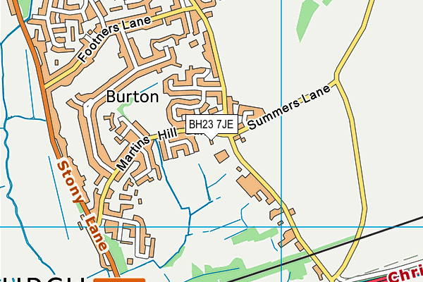 BH23 7JE map - OS VectorMap District (Ordnance Survey) BH23 7JE map - OS VectorMap District (Ordnance Survey)