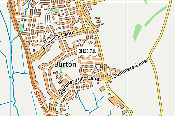 BH23 7JL map - OS VectorMap District (Ordnance Survey) BH23 7JL map - OS VectorMap District (Ordnance Survey)