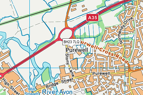 BH23 7LQ map - OS VectorMap District (Ordnance Survey) BH23 7LQ map - OS VectorMap District (Ordnance Survey)