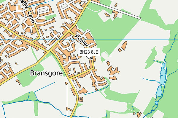 BH23 8JE map - OS VectorMap District (Ordnance Survey) BH23 8JE map - OS VectorMap District (Ordnance Survey)