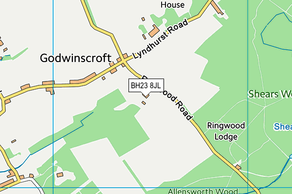BH23 8JL map - OS VectorMap District (Ordnance Survey)