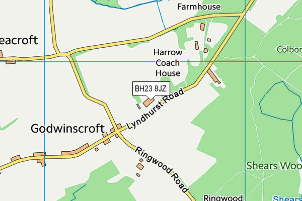BH23 8JZ map - OS VectorMap District (Ordnance Survey)