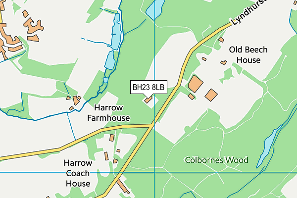 BH23 8LB map - OS VectorMap District (Ordnance Survey)