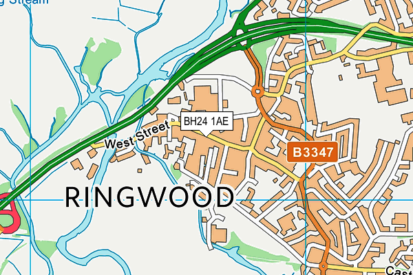 BH24 1AE map - OS VectorMap District (Ordnance Survey) BH24 1AE map - OS VectorMap District (Ordnance Survey)