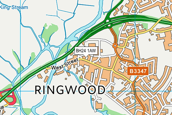BH24 1AW map - OS VectorMap District (Ordnance Survey) BH24 1AW map - OS VectorMap District (Ordnance Survey)