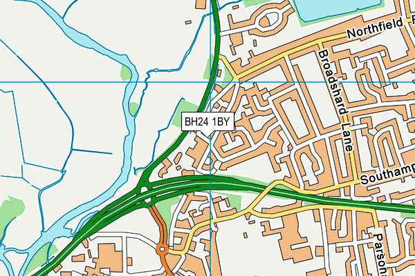 BH24 1BY map - OS VectorMap District (Ordnance Survey)