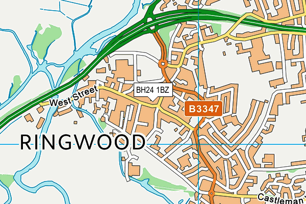 BH24 1BZ map - OS VectorMap District (Ordnance Survey) BH24 1BZ map - OS VectorMap District (Ordnance Survey)