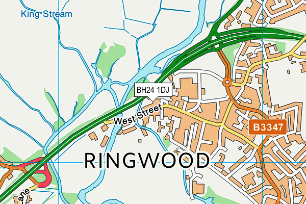 BH24 1DJ map - OS VectorMap District (Ordnance Survey)