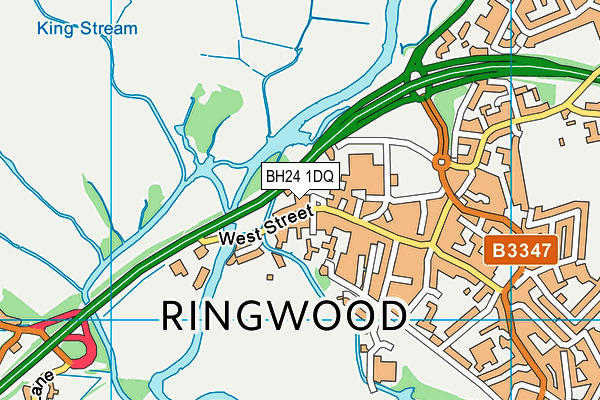 BH24 1DQ map - OS VectorMap District (Ordnance Survey)