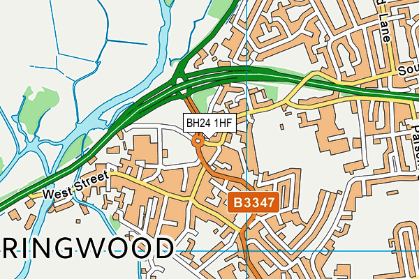 BH24 1HF map - OS VectorMap District (Ordnance Survey)
