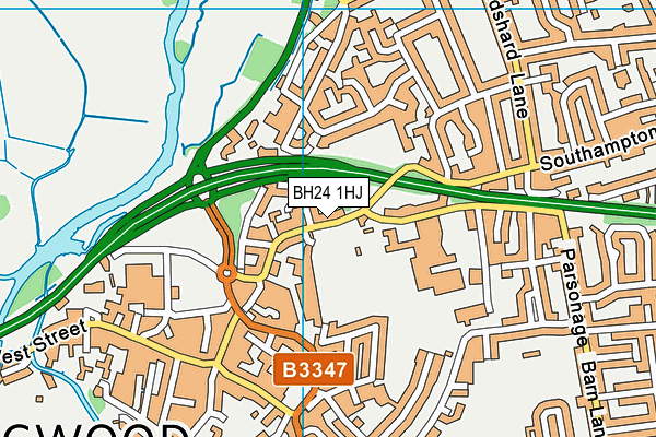 BH24 1HJ map - OS VectorMap District (Ordnance Survey) BH24 1HJ map - OS VectorMap District (Ordnance Survey)