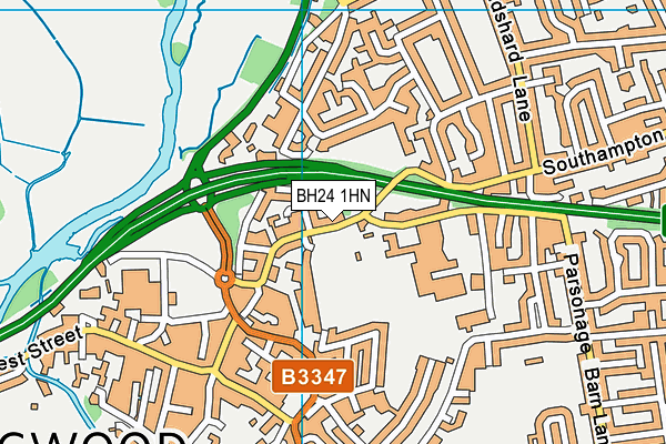 BH24 1HN map - OS VectorMap District (Ordnance Survey)