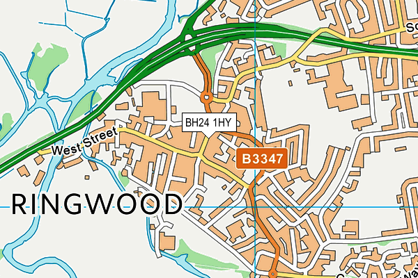BH24 1HY map - OS VectorMap District (Ordnance Survey)
