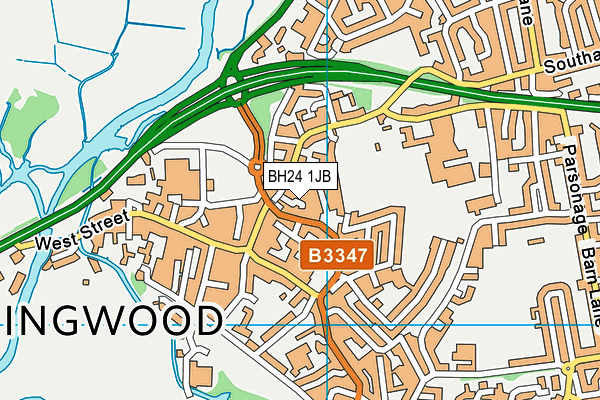 BH24 1JB map - OS VectorMap District (Ordnance Survey) BH24 1JB map - OS VectorMap District (Ordnance Survey)