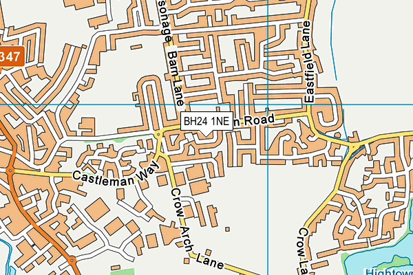 BH24 1NE map - OS VectorMap District (Ordnance Survey) BH24 1NE map - OS VectorMap District (Ordnance Survey)