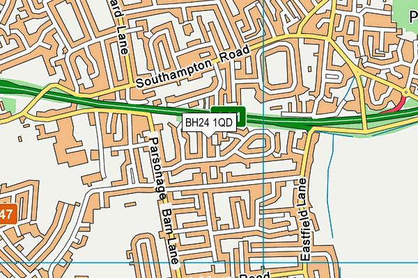 BH24 1QD map - OS VectorMap District (Ordnance Survey) BH24 1QD map - OS VectorMap District (Ordnance Survey)
