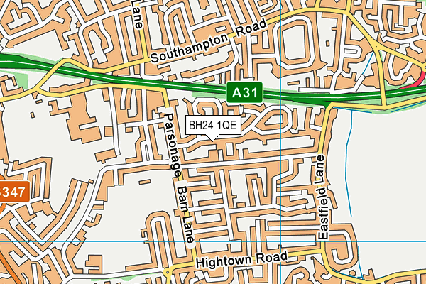 BH24 1QE map - OS VectorMap District (Ordnance Survey) BH24 1QE map - OS VectorMap District (Ordnance Survey)