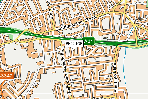 BH24 1QF map - OS VectorMap District (Ordnance Survey) BH24 1QF map - OS VectorMap District (Ordnance Survey)