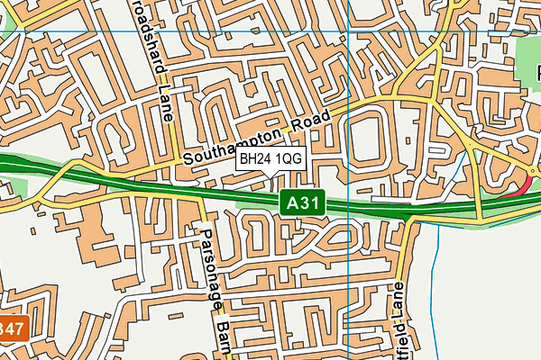 BH24 1QG map - OS VectorMap District (Ordnance Survey)
