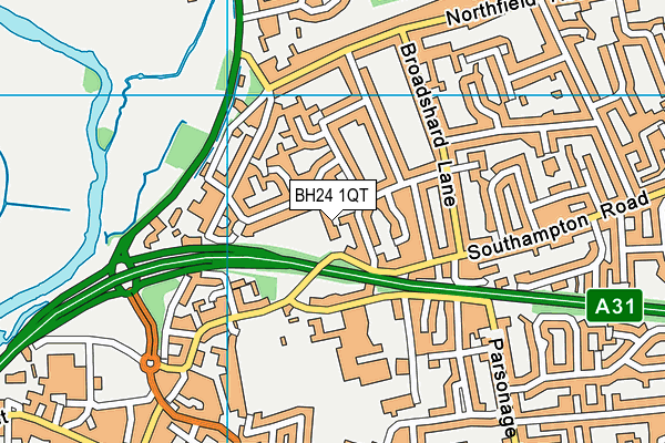 BH24 1QT map - OS VectorMap District (Ordnance Survey)
