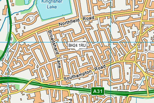 BH24 1RU map - OS VectorMap District (Ordnance Survey)