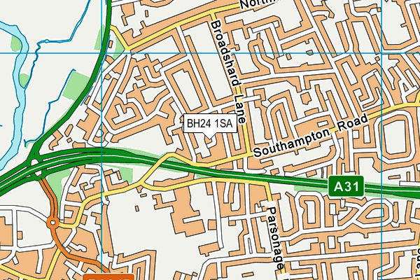 BH24 1SA map - OS VectorMap District (Ordnance Survey) BH24 1SA map - OS VectorMap District (Ordnance Survey)