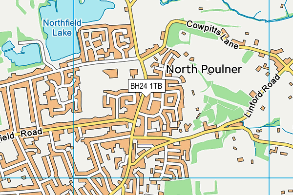 BH24 1TB map - OS VectorMap District (Ordnance Survey)