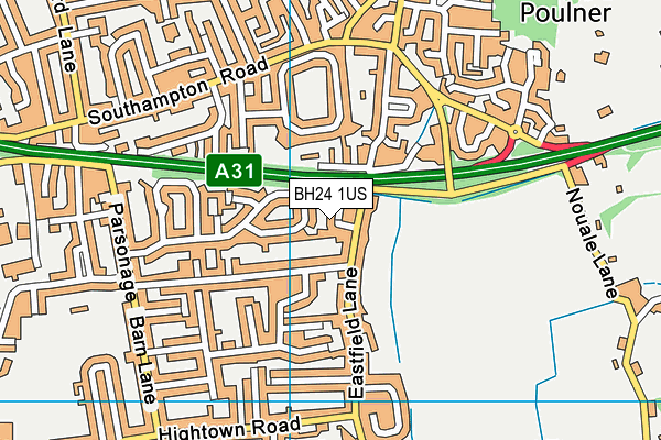 BH24 1US map - OS VectorMap District (Ordnance Survey)