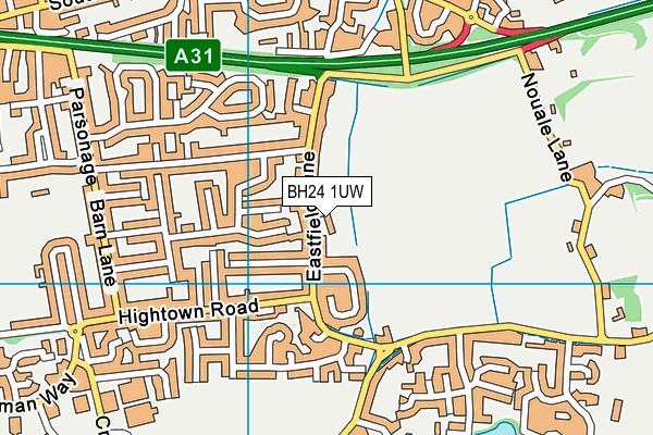 BH24 1UW map - OS VectorMap District (Ordnance Survey) BH24 1UW map - OS VectorMap District (Ordnance Survey)