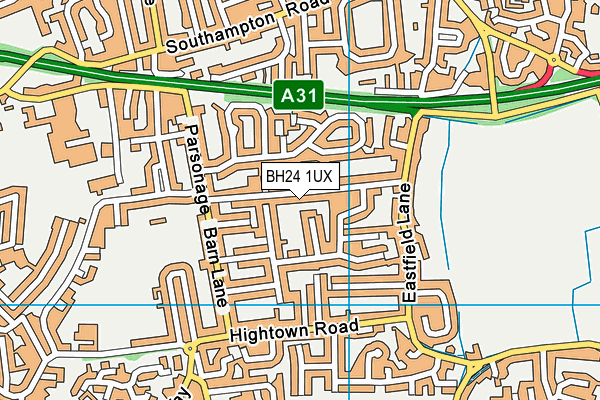 BH24 1UX map - OS VectorMap District (Ordnance Survey) BH24 1UX map - OS VectorMap District (Ordnance Survey)