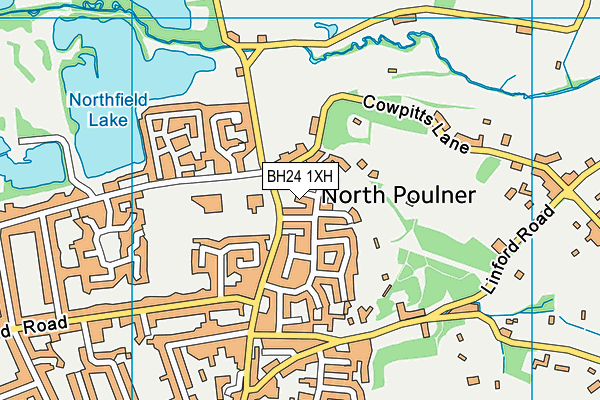 BH24 1XH map - OS VectorMap District (Ordnance Survey)