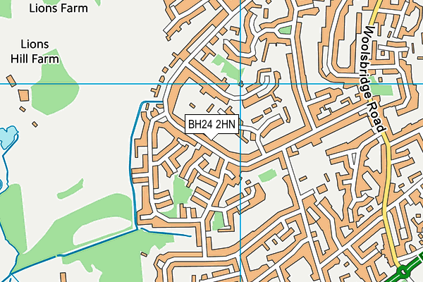 BH24 2HN map - OS VectorMap District (Ordnance Survey) BH24 2HN map - OS VectorMap District (Ordnance Survey)