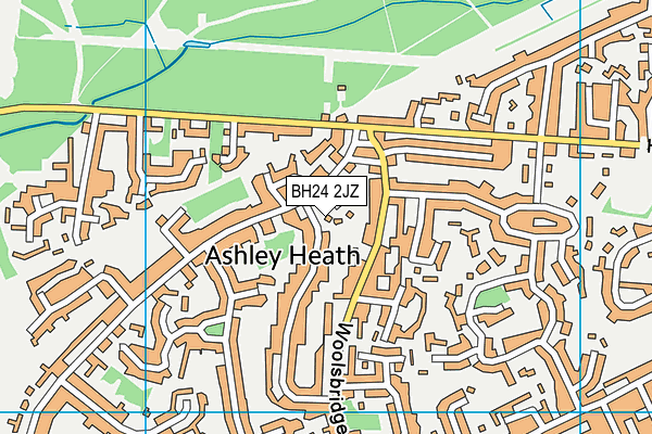 BH24 2JZ map - OS VectorMap District (Ordnance Survey)