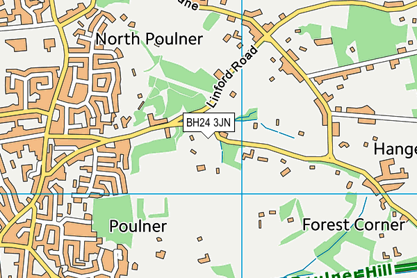 BH24 3JN map - OS VectorMap District (Ordnance Survey) BH24 3JN map - OS VectorMap District (Ordnance Survey)