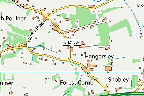 BH24 3JP map - OS VectorMap District (Ordnance Survey) BH24 3JP map - OS VectorMap District (Ordnance Survey)