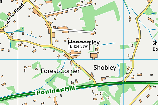 BH24 3JW map - OS VectorMap District (Ordnance Survey) BH24 3JW map - OS VectorMap District (Ordnance Survey)