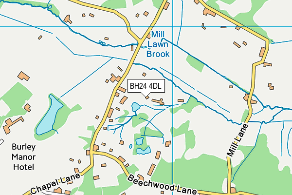 BH24 4DL map - OS VectorMap District (Ordnance Survey) BH24 4DL map - OS VectorMap District (Ordnance Survey)
