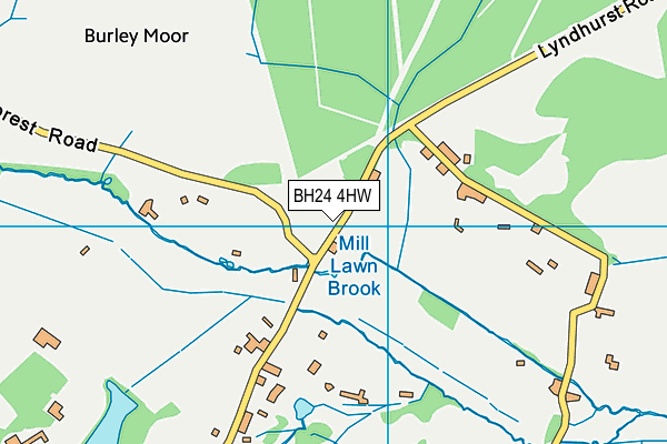 BH24 4HW map - OS VectorMap District (Ordnance Survey) BH24 4HW map - OS VectorMap District (Ordnance Survey)