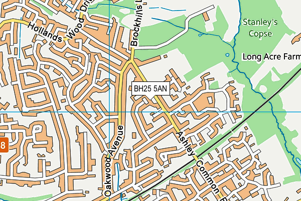 BH25 5AN map - OS VectorMap District (Ordnance Survey) BH25 5AN map - OS VectorMap District (Ordnance Survey)