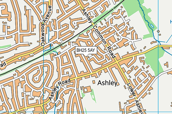 BH25 5AY map - OS VectorMap District (Ordnance Survey)