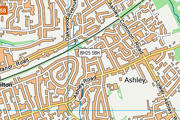 BH25 5BH map - OS VectorMap District (Ordnance Survey)