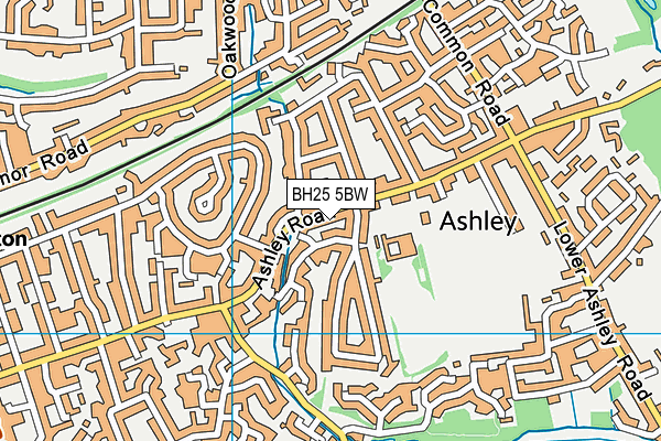 BH25 5BW map - OS VectorMap District (Ordnance Survey)