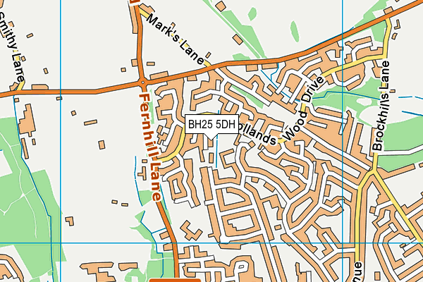 BH25 5DH map - OS VectorMap District (Ordnance Survey) BH25 5DH map - OS VectorMap District (Ordnance Survey)